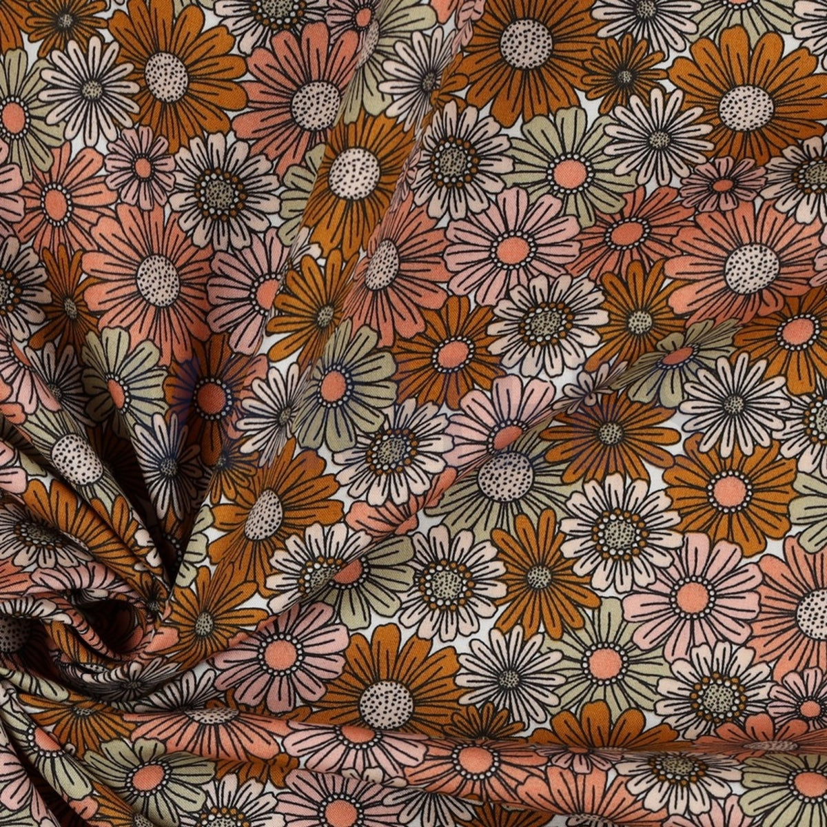 katoen poplin flowers retro