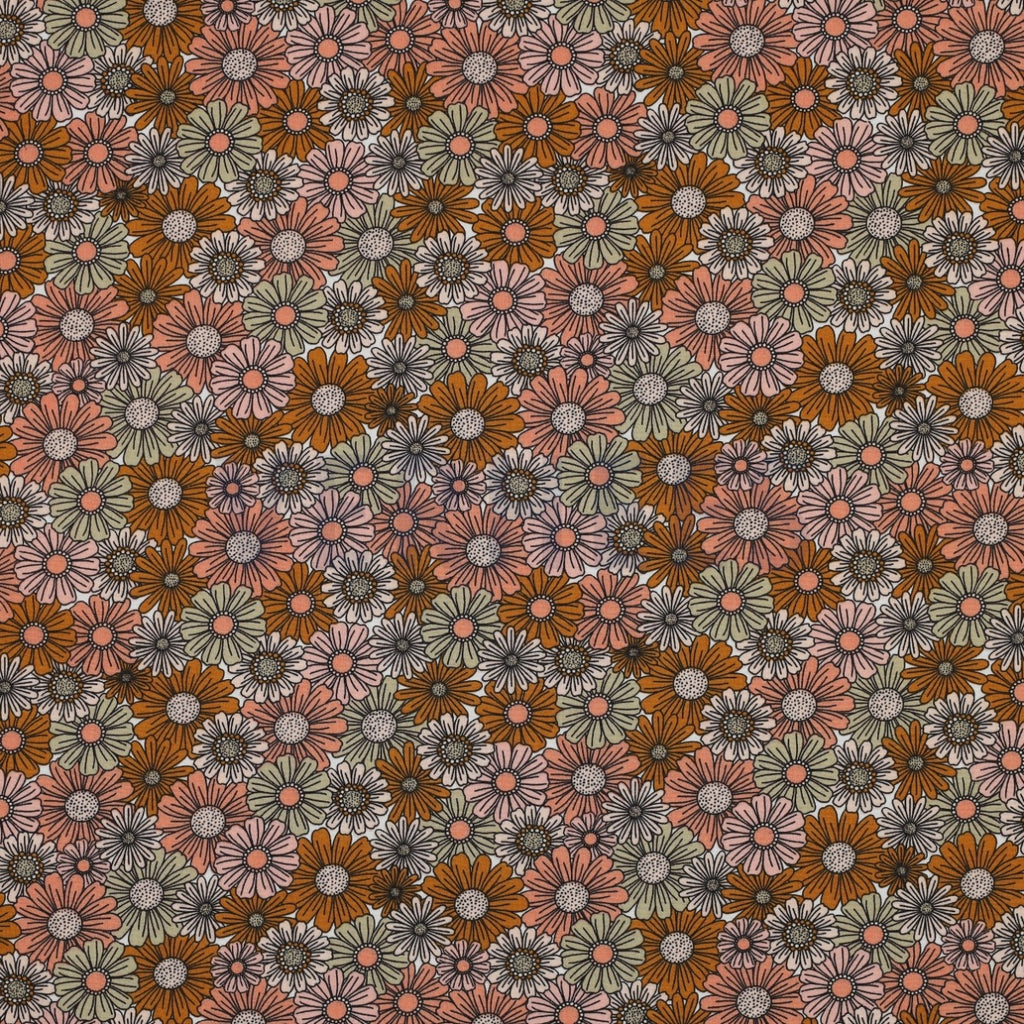 katoen poplin flowers retro