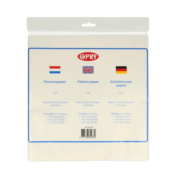 Patroonpapier 2m² transparant