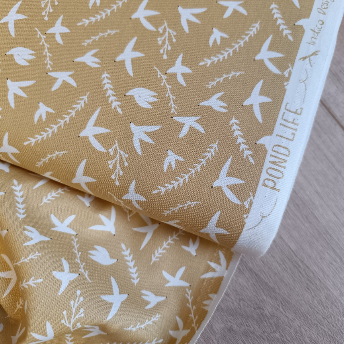 Pond Life - Birds in Flight - Dijon Fabric