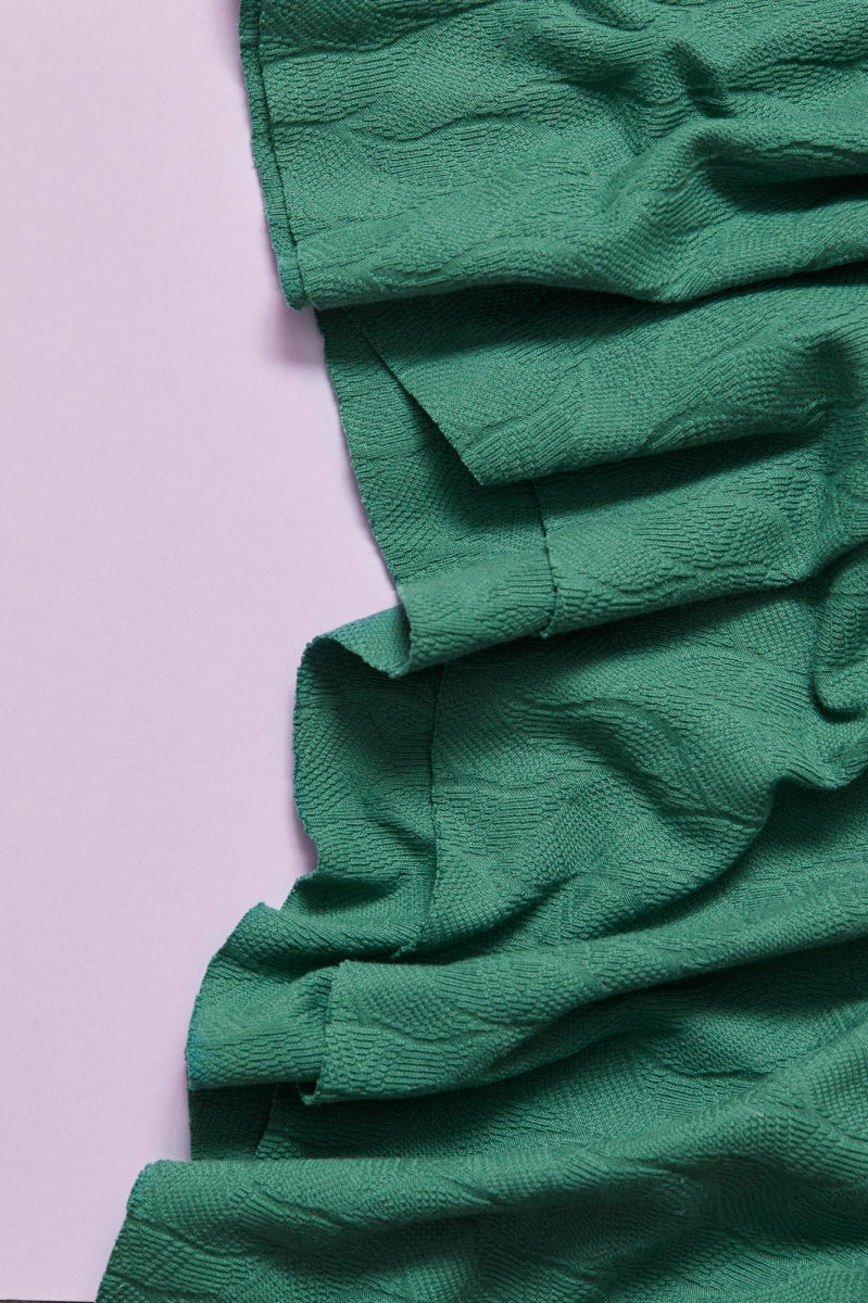 Organic leaf jacquard chalky green