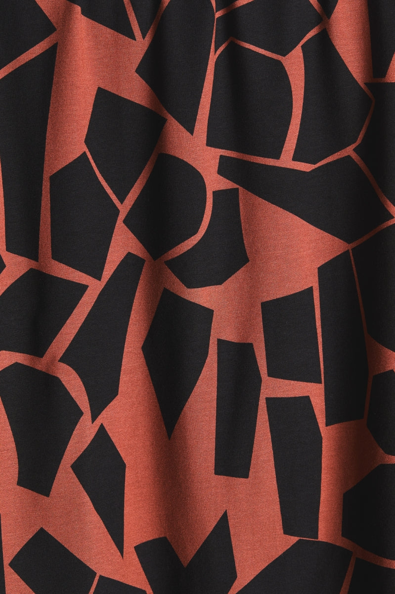 Saja ecovero viscose jersey - odd puzzle sienna/caviar