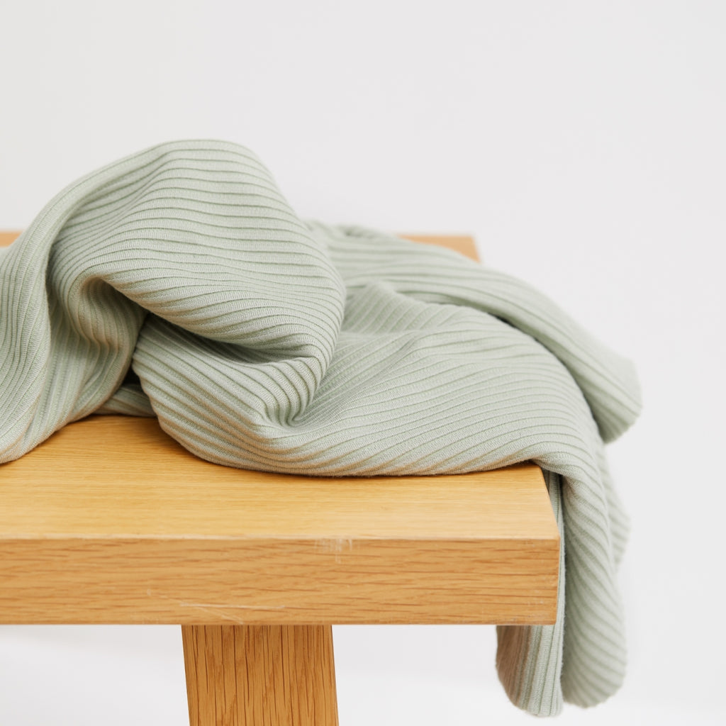 SELF-STRIPE OTTOMAN KNIT - Soft mint