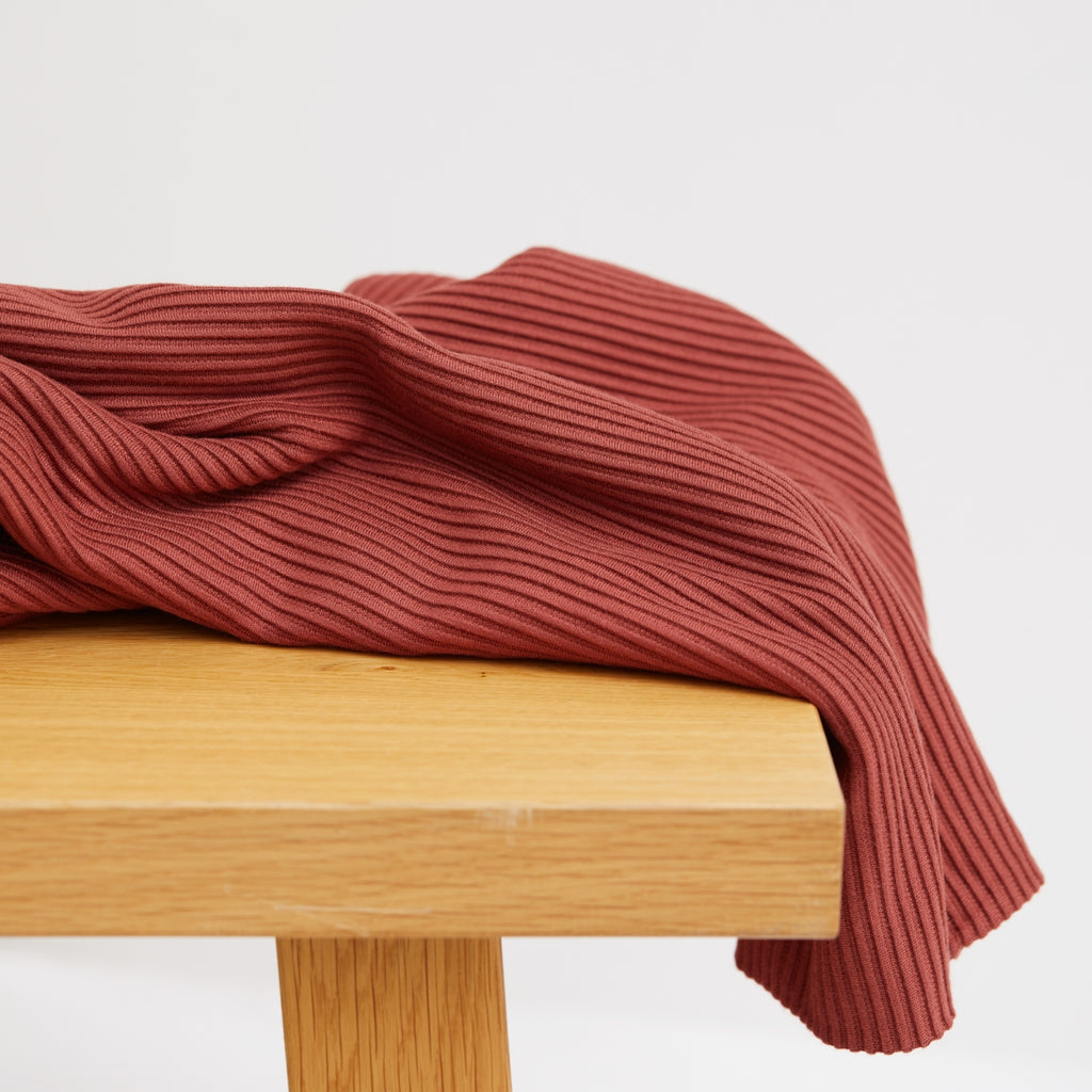 SELF-STRIPE OTTOMAN KNIT - Cider