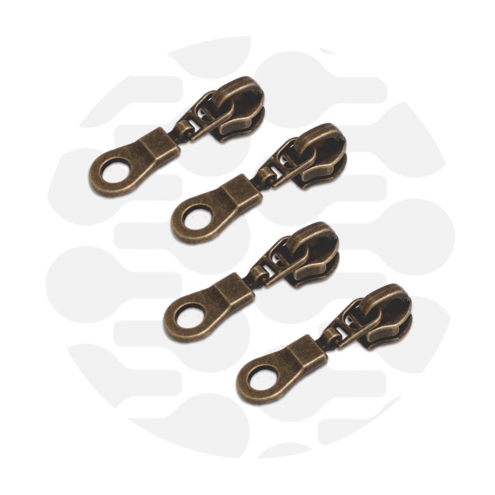 Zipper slider Donut #5S - Antique brass