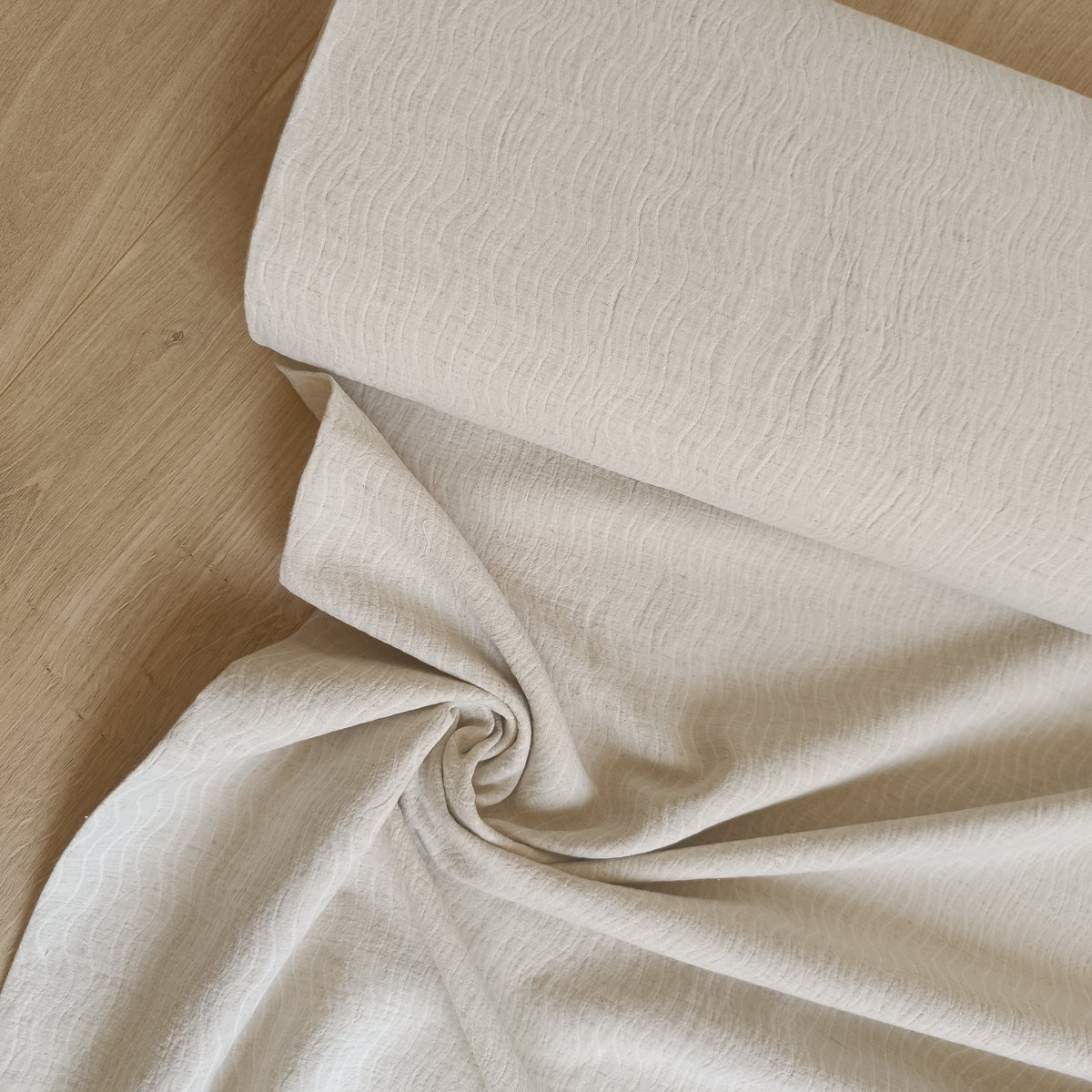 Double gauze linnen golf zand